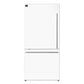 FORNO Espresso Milano 31" 17.2 cu. ft. Refrigerator and Bottom Freezer with Ice Maker in White and Silver Handles