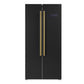Forno Espresso Package - 30" Electric Range, Range Hood, Refrigerator and Dishwasher in Black with Antique Brass Handles