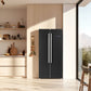 Forno Espresso Package - 30" Electric Range, Range Hood, Refrigerator and Dishwasher in Black with Silver Handles