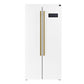 FORNO Espresso Salerno 33" 15.6 cu. ft. Refrigerator in White with Antique Brass Handles, FFRBI1805-33WHT