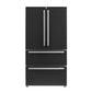FORNO Espresso Moena 36" 19.2 cu. ft. Refrigerator with Ice Maker in Black with Silver Handles, FFRBI1820-36BLK