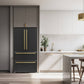 Forno Espresso Package - 36" Refrigerator and Dishwasher in Black with Antique Brass Handles