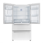 Forno Espresso Package - 30" Electric Range, Range Hood and Refrigerator in White with Silver Handles