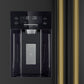 FORNO Espresso Salerno 36" 20 cu. ft. Side-By-Side Refrigerator with Water and Ice Dispenser in Black with Antique Brass Handles