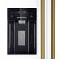 FORNO Espresso Salerno 36" 20 cu. ft. Side-By-Side Refrigerator with Water and Ice Dispenser in White with Antique Brass Handles