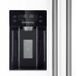 FORNO Espresso Salerno 36" 20 cu. ft. Side-By-Side Refrigerator with Water and Ice Dispenser in White with Silver Handles, FFRBI1844-36WHT