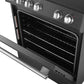Forno Espresso Package - 30" Electric Range, Range Hood, Refrigerator and Dishwasher in Black with Antique Brass Handles
