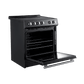 Forno Espresso Package - 30" Electric Range and Refrigerator in Black with Antique Brass Handles, FBDL-003-02US