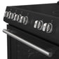 FORNO Espresso Leonardo 30" 5 cu. ft. Electric Range in Black with Silver Handles, FFSEL6012-30BLK