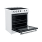 Forno Espresso Package - 30" Electric Range, Range Hood, Refrigerator and Dishwasher in White with Antique Brass Handles