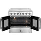 FORNO Galiano 36" 5.36 cu. ft. Freestanding Electric Range with French Door in Stainless Steel, FFSEL6917-36