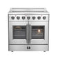 FORNO Galiano 36" 5.36 cu. ft. Freestanding Electric Range with French Door in Stainless Steel, FFSEL6917-36