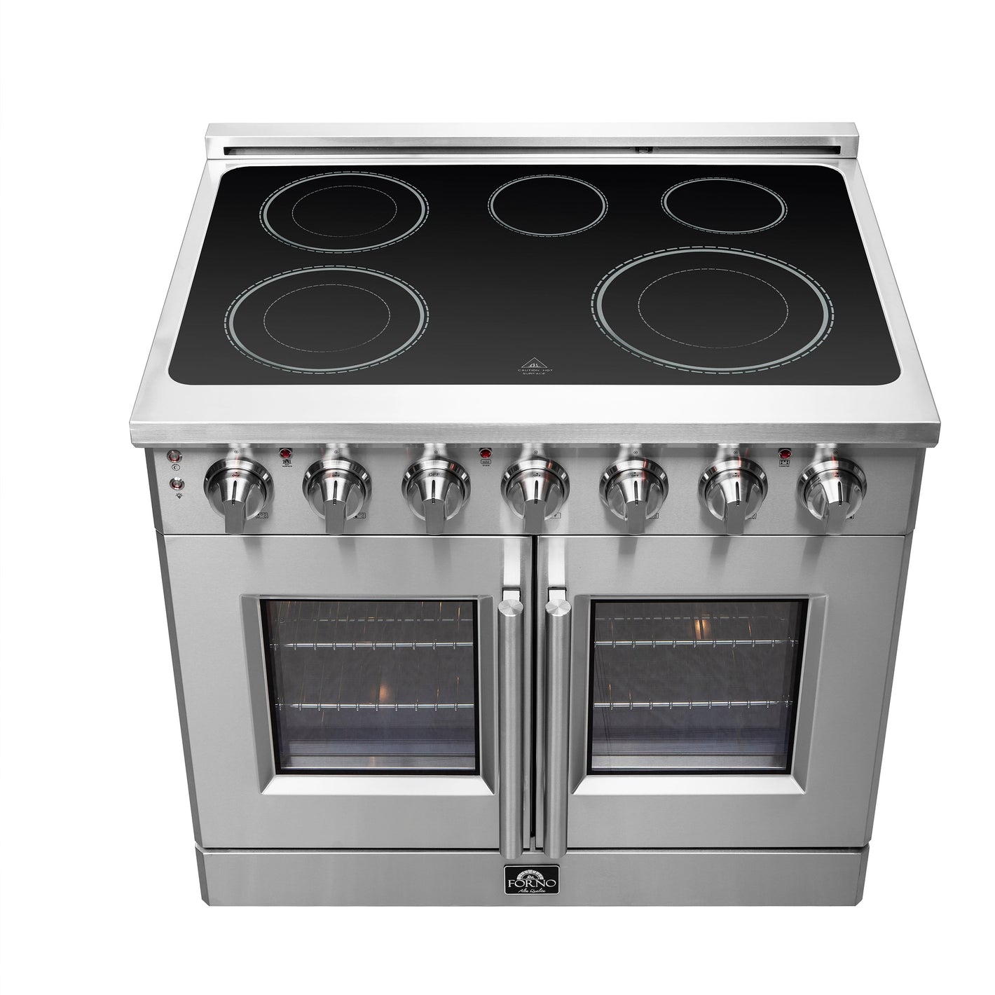 FORNO Massimo 36" 5.36 cu. ft. Freestanding French Door Electric Range with 5 Elements, FFSEL6955-36