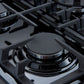 FORNO Espresso Leonardo 30" 5 cu. ft. Gas Range in Black with Silver Handles, FFSGS1116-30BLK