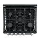 FORNO Espresso Leonardo 30" 5 cu. ft. Gas Range in Stainless Steel with Silver Handles, FFSGS1116-30