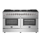 FORNO Galiano 60" 8.64 cu. ft. Dual Fuel Range with 10 Italian Burners in Stainless Steel, FFSGS6156-60
