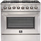 Forno Appliance Package - 36 Inch Dual Fuel Range, Wall Mount Range Hood, Dishwasher, AP-FFSGS6156-36-W-2