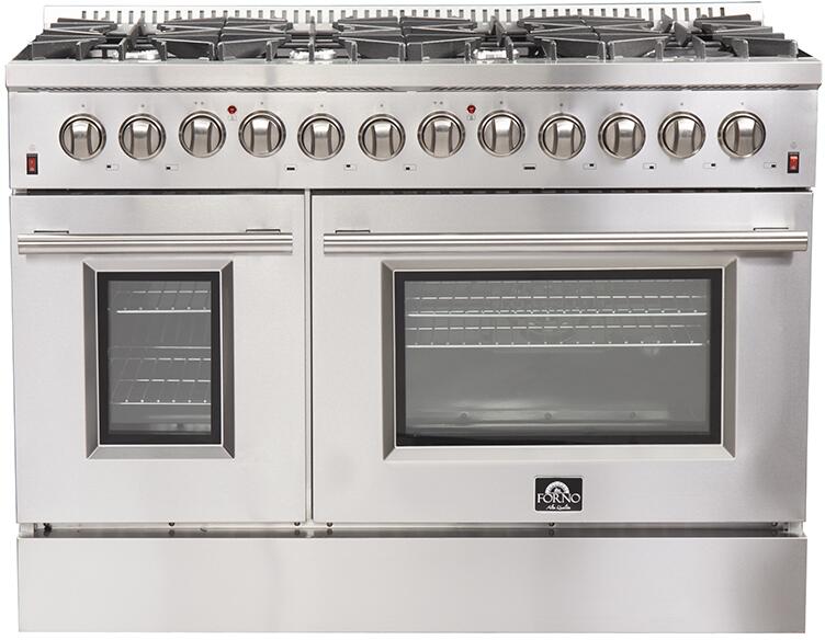 Forno Appliance Package - 48" Gas Burner, Electric Oven Range, Range Hood, 36" Refrigerator, Dishwasher, Microwave Drawer, AP-FFSGS6156-48-22