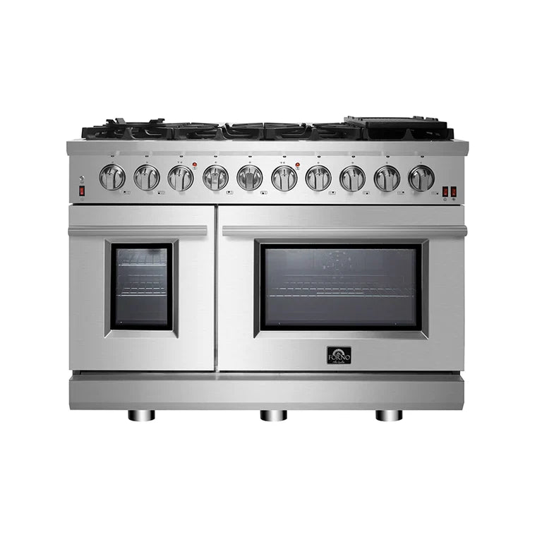 Forno Appliance Package - 48" Gas Range, Wall Mount Range Hood, AP-FFSGS6239-48
