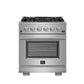 FORNO Capriasca 30″ 4.32 cu. ft. Gas Range with 5 Italian Burners in Stainless Steel, FFSGS6260-30