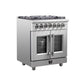 FORNO Massimo 30″ 4.32 cu. ft. Freestanding French Door Dual Fuel Range with 5 Burners, FFSGS6325-30