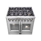 FORNO Massimo 36" 5.36 cu. ft. Freestanding French Door Dual Fuel Range with 6 Burners, FFSGS6325-36