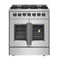 FORNO Galiano 30" 4.32 cu. ft. Dual Fuel Range with French Door in Stainless Steel, FFSGS6356-30