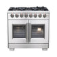 FORNO Capriasca 36" 5.36 cu. ft. Dual Fuel Range with French Door and 6 Sealed Burners, FFSGS6387-36