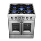 FORNO Galiano 30" 4.32 cu. ft. Freestanding Gas Range with French Door and 5 Burners, FFSGS6444-30