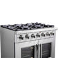 FORNO Capriasca 36" 5.36 cu. ft. Professional Gas Range with French Door and 6 Sealed Burners, FFSGS6460-36