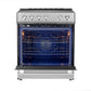 FORNO Espresso Leonardo 30" 5 cu. ft. Induction Range with Knob Control in Stainless Steel and Silver Accents, FFSIN0982-30