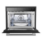 FORNO Espresso Oliena 24" 1.6 cu. ft. Built-In Microwave Oven in Black with Silver Handles, FMWDR3093-24BLK