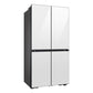 Samsung RF23DB960012 Bespoke Counter Depth 4-Door Flex™ Refrigerator (23 cu. ft.) with Beverage Center™ in White Glass - (with Customizable Door Panel Colors)
