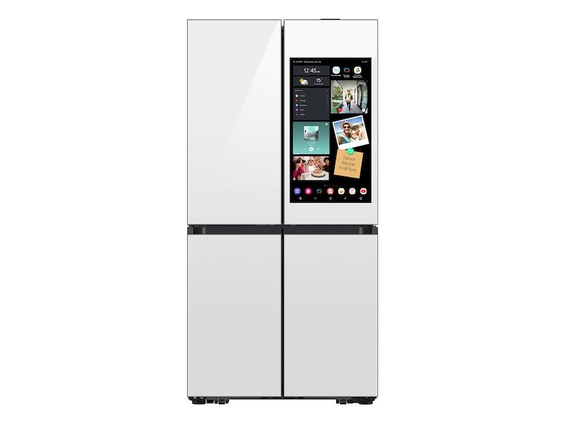 Samsung RF23DB990012 Bespoke Counter Depth 4-Door Flex™ Refrigerator (23 cu. ft.) with AI Family Hub™+ and AI Vision Inside™ in White Glass