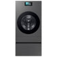 Samsung WE702NZ Bespoke AI Laundry Combo™ Pedestal with Storage Drawer in Dark Steel