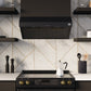 Forno Espresso Package - 30" Electric Range, Range Hood, Refrigerator and Dishwasher in Black with Silver Handles