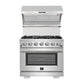 Forno Appliance Package - 36 Inch Dual Fuel Range, Wall Mount Range Hood, Microwave Drawer, AP-FFSGS6156-36-3