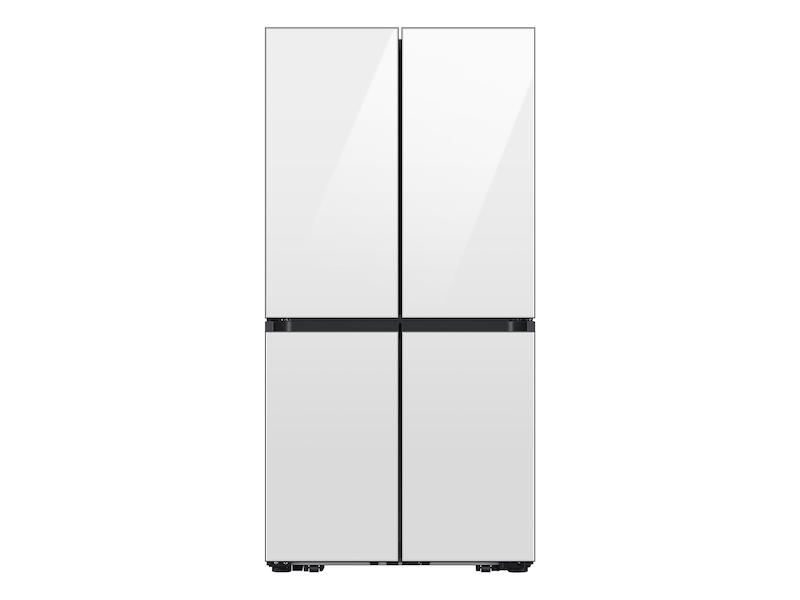 Samsung RF23DB960012 Bespoke Counter Depth 4-Door Flex™ Refrigerator (23 cu. ft.) with Beverage Center™ in White Glass - (with Customizable Door Panel Colors)