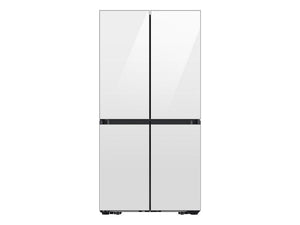Samsung RF23DB960012 Bespoke Counter Depth 4-Door Flex™ Refrigerator (23 cu. ft.) with Beverage Center™ in White Glass - (with Customizable Door Panel Colors)