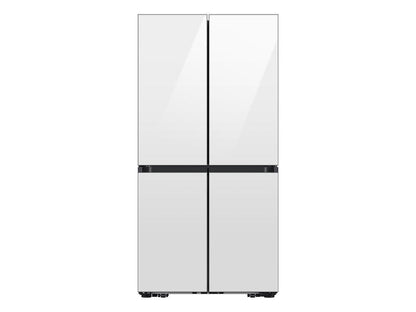 Samsung RF23DB960012 Bespoke Counter Depth 4-Door Flex™ Refrigerator (23 cu. ft.) with Beverage Center™ in White Glass - (with Customizable Door Panel Colors)