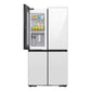 Samsung RF23DB960012 Bespoke Counter Depth 4-Door Flex™ Refrigerator (23 cu. ft.) with Beverage Center™ in White Glass - (with Customizable Door Panel Colors)