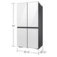 Samsung RF23DB960012 Bespoke Counter Depth 4-Door Flex™ Refrigerator (23 cu. ft.) with Beverage Center™ in White Glass - (with Customizable Door Panel Colors)