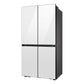 Samsung RF23DB960012 Bespoke Counter Depth 4-Door Flex™ Refrigerator (23 cu. ft.) with Beverage Center™ in White Glass - (with Customizable Door Panel Colors)