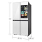Samsung RF23DB990012 Bespoke Counter Depth 4-Door Flex™ Refrigerator (23 cu. ft.) with AI Family Hub™+ and AI Vision Inside™ in White Glass