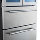 FORNO Campania 32" 120 Bottle Triple Zone French Door Wine Cooler with 2 Beverage Drawers, FWCDR6635-32S