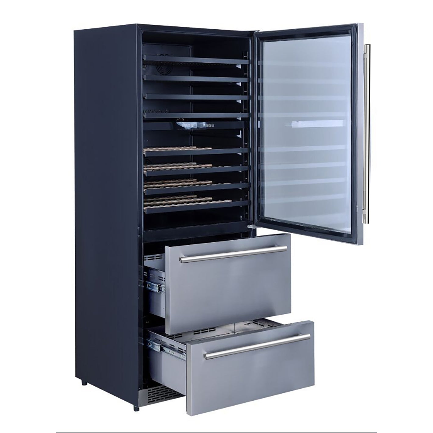 FORNO Capraia 30" 144 Bottle & 200 Can Triple Zone Wine Cooler, FWCDR6661-30S