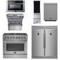 Forno Appliance Package - 36 Inch Dual Fuel Range, Range Hood, Refrigerator, Microwave Drawer, Dishwasher, Wine Cooler, AP-FFSGS6156-36-9