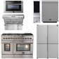 Forno Appliance Package - 48" Dual Fuel Range, 48" Range Hood, Dishwasher, 48" Refrigerator, Microwave Drawer, Wine Cooler, AP-FFSGS6156-48-14