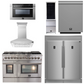 Forno Appliance Package - 48" Dual Fuel Range, Range Hood, 60" Refrigerator, Dishwasher, Microwave Drawer, Wine Cooler