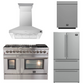 Forno Appliance Package - 48" Gas Burner, Electric Oven Range, Range Hood, 36" Refrigerator, Dishwasher, AP-FFSGS6156-48-21